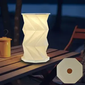 Rotating Folding Touch Paper Table Lamp, 3 Colors Light and Stepless Dimming, USB Rechargeable, Portable Paper Art Ambient Night Light, Home Decor Lighting, Suitable for Bedroom, Living Room, Decoration and Gift