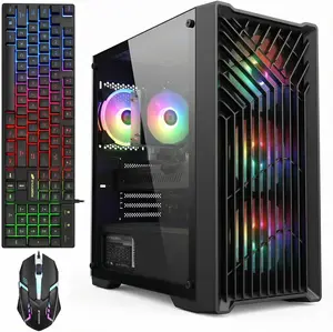 STGAubron Gaming PC Desktop Computer, Intel Core i7 up to 3.9G, GeForce RTX 2060 6G, 32GB RAM, 512GB SSD, WiFi 6, BT 5.0, RGB Fan x 4, Windows 11 Home