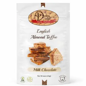 Dudleys English Almond Toffee 6oz Milk or Dark Chocolate