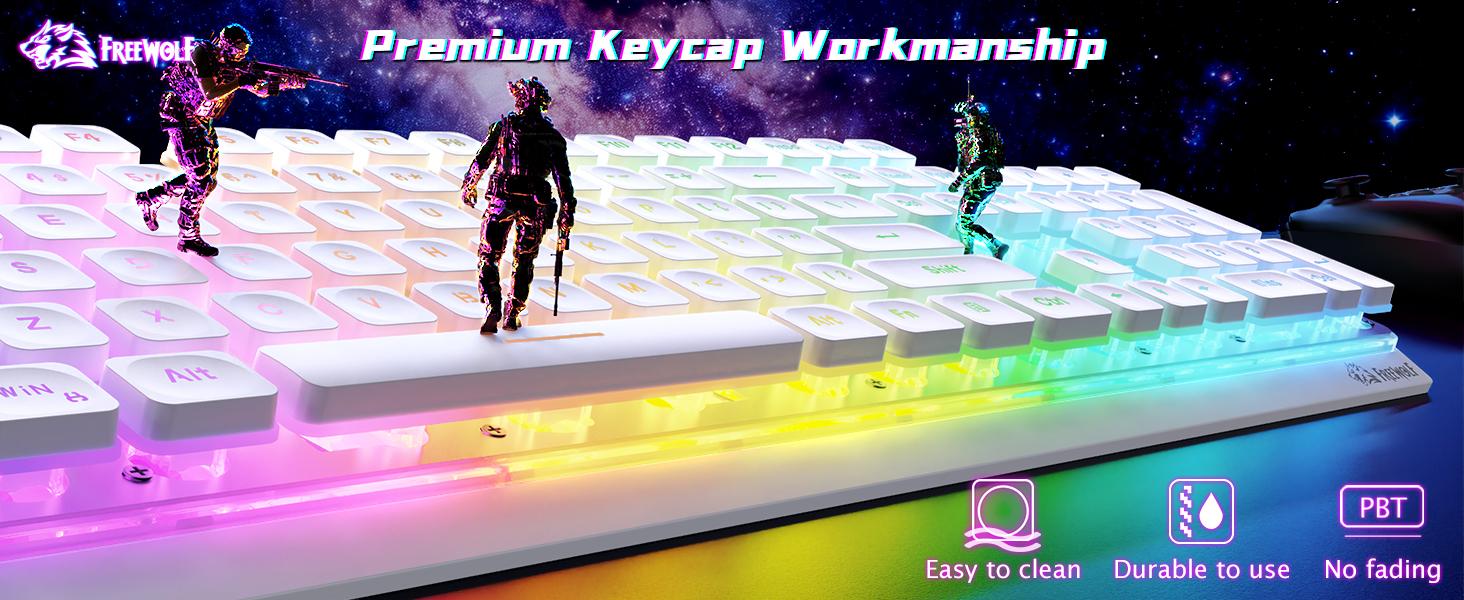 Free wolf M104 Wireless Gaming Keyboard with Numeric Keypad, New keyboard Tri-Mode(2.4Ghz/Wired/Bluetooth) Membrane Full Size Mechanical Feel Metal Panel RGB 4000MAH Rechargeable Quiet Waterproof for PC/MAC/Win Gamer-Black Free wolf M104 Wireless Gaming Keyboard with Numeric Keypad, New keyboard Tri-Mode(2.4Ghz/Wired/Bluetooth) Membrane Full Size Mechanical Feel Metal Panel RGB 4000MAH Rechargeable Quiet Waterproof for PC/MAC/Win Gamer-Black