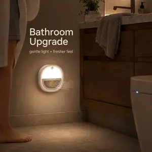 EDDA Motion Sensor Bathroom Night Light with Fragrance Diffuser, Rechargeable Magnetic LED Light for Toilet, Hallway, Closet & Entryway