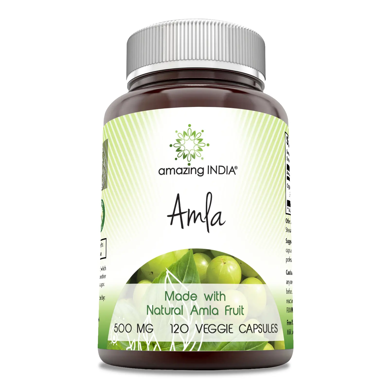 Amazing India Amla 500 Mg | 120 Vegetarian Capsules | Non-GMO | Gluten-Free | Made in USA