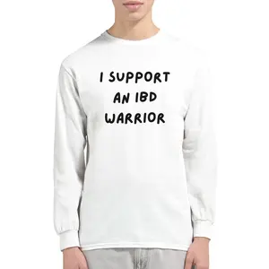 I Support An IBD Warrior Long Sleeve Shirt | Crohn's and Colitis Awareness Support Tee | Chronic Illness Warrior Gift | Unisex Graphic T-Shirt