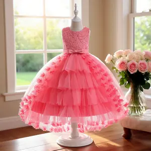 5399 Girls floral dress romantic princess dress floral dress bright colors suitable for girls birthday party