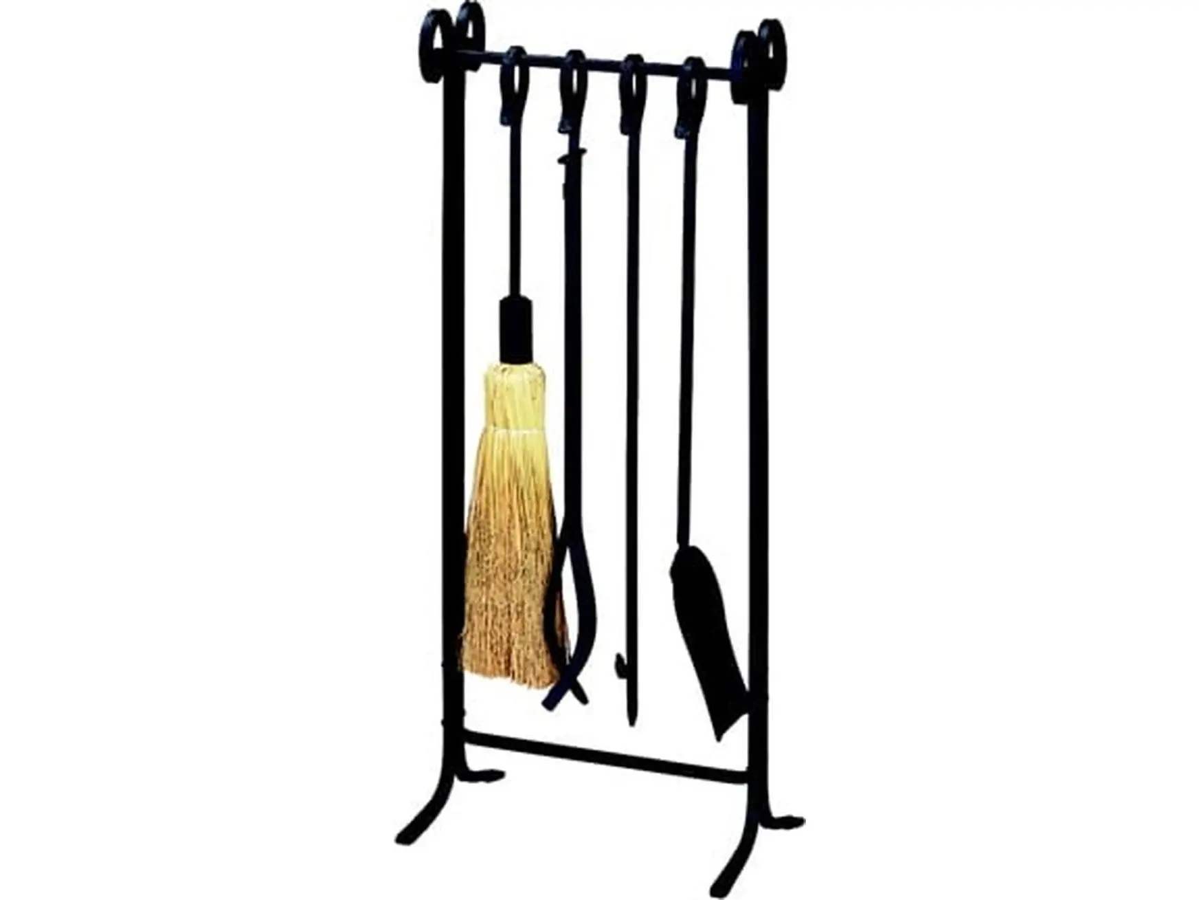 Uniflame F-1111 5-Piece Black Heavy-Weight Iron Inline Fireset, 32 Inches/32" High, Convenient and Classy Addition for Home Improvement, Patio Use
