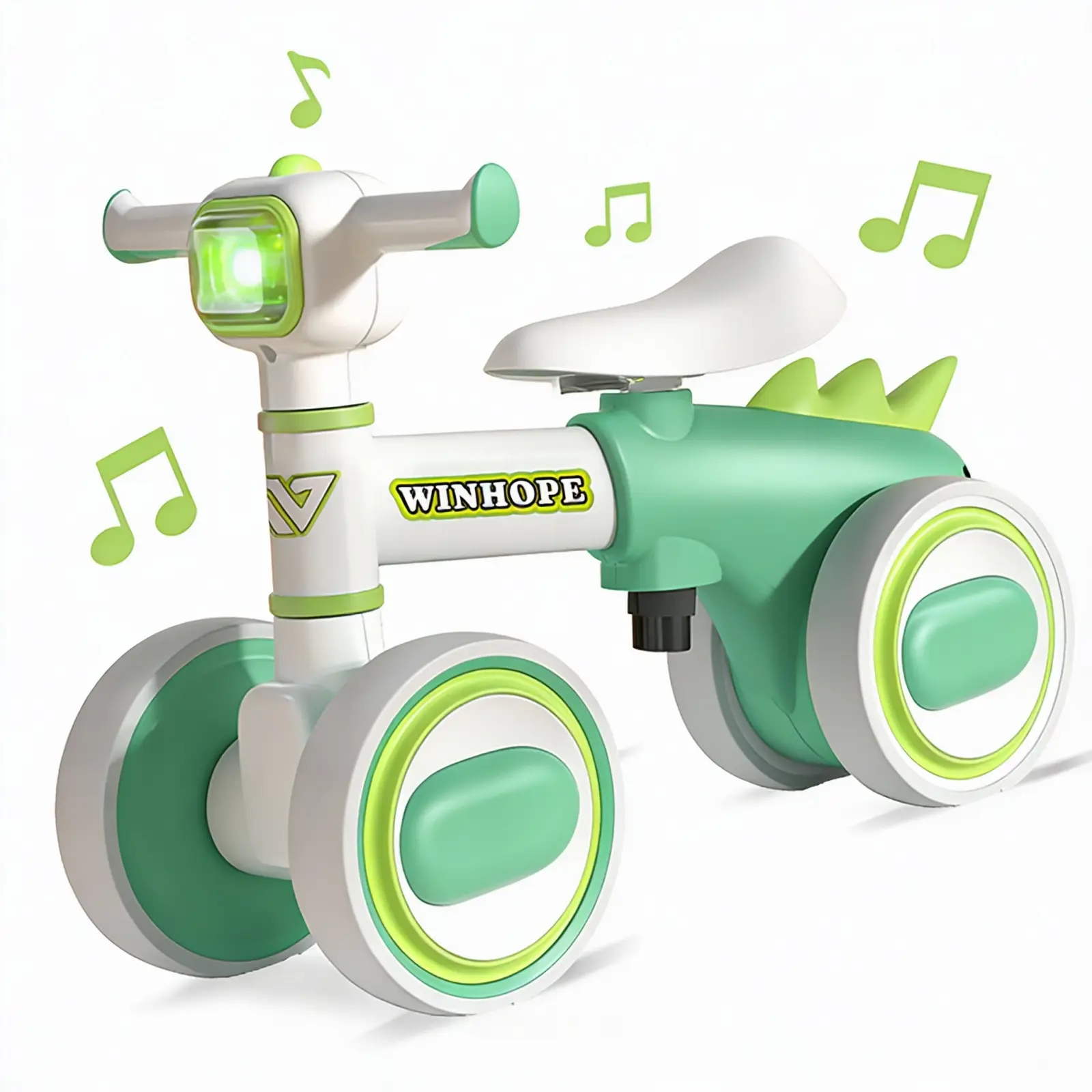 Winhope Balance Ride Scooter for Kids Ages 1–3, Baby Push-Free Learning Bike with Music Lights, Quiet Wide Wheels, Anti-Tipover Design, Unisex Toy Vehicle for Indoor/Outdoor Use