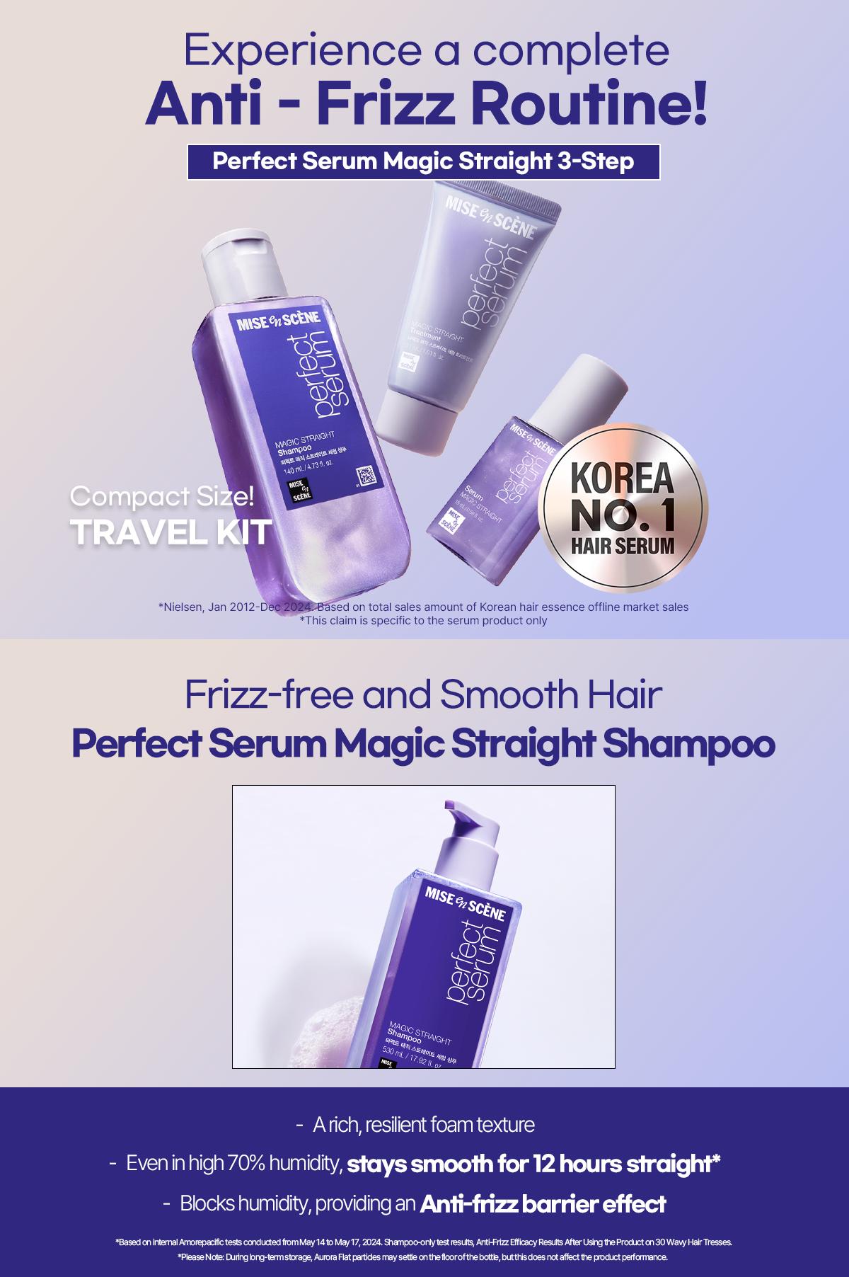 [Summervibes] Serum Starter Kit (2 Options) | Mise En Scène | Trial-Size Hair Serum+Shampoo+Treatment | Korean Hair Care for Damaged Hair, with Moroccan & Jojoba Oils, Glossy Shine