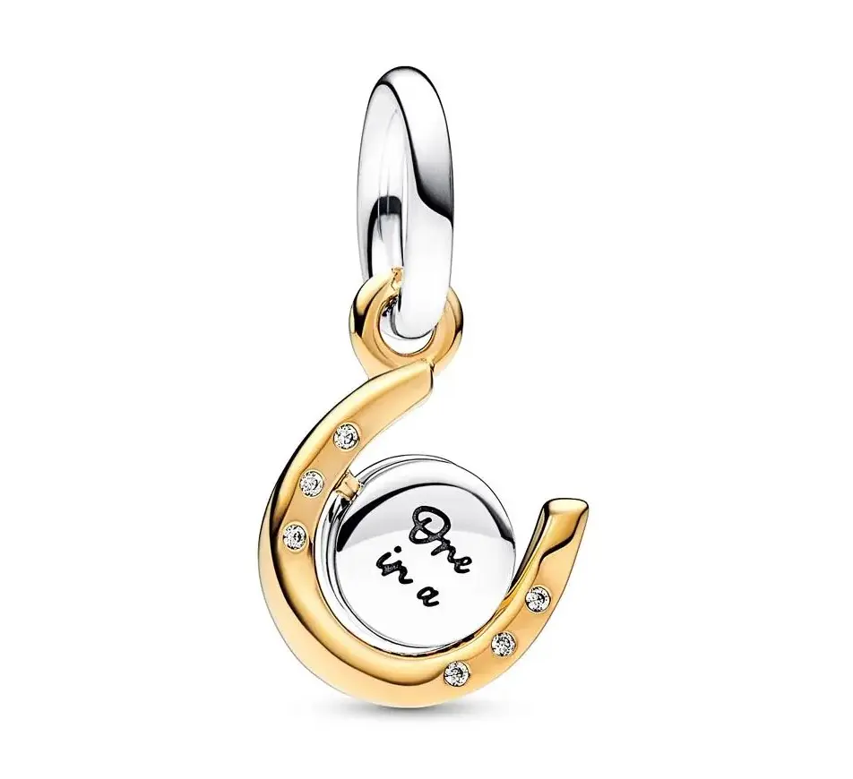 Pandora Two-tone Spinning Disc Horseshoe Dangle Charm 762713C01