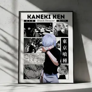Tokyo Ghoul Kaneki Ken Anime Poster, Manga Wall Artwork Prints, Home Decor Gift (Unframed)