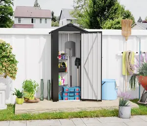 Small Heavy-Duty Durable Galvanized Iron Compact Garden Shed, Weatherproof Steel Outdoor Storage Building, Solid Lock System, Easy Assembly, Complete Installation Kit, Durable Garden Shed, Heavy Duty Shed