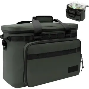 Deep Freeze Cooler Soft Sided Cooler Bag, 34 Can Collapsible Insulated Ice Chest, Large Leakproof Camping & Travel Cooler for Kayaking & Beach