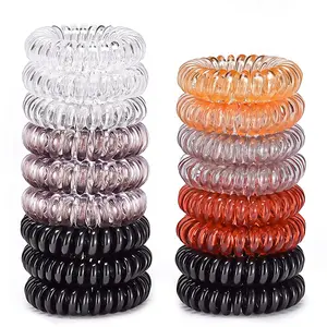 Hair Ties, 17 Pack Spiral Coils for Thick and Thin Hair - No Crease Ponytail Holders for Women and
