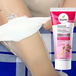 Rozino Rose Scented Hair Removal Cream 7 Days Long Lasting, Gentle Hair Remover for All Skin Types, Moisturizing Plant Extracts, 100g