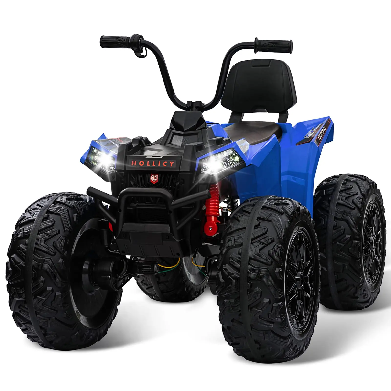 GARVEE Youth 24V 4WD Electric Quad ATV - 4x80W Powerful Engine, Dual 7AH Batteries, Accelerator Handle, EVA Tires, Full Metal Suspension, 2 LED Lights, Bluetooth Music, Multiple Color Options, Four Wheeler
