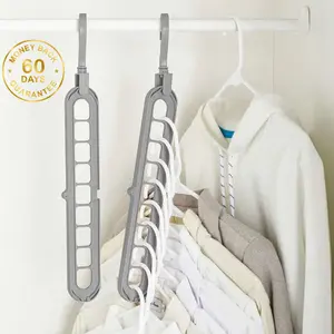 9in1 SmartHanger - Foldable Rotating & Space-Saving Hanger for Clothes - Pack of 5 with 60 Days Money Back Guarantee - Efficient Storage Solution