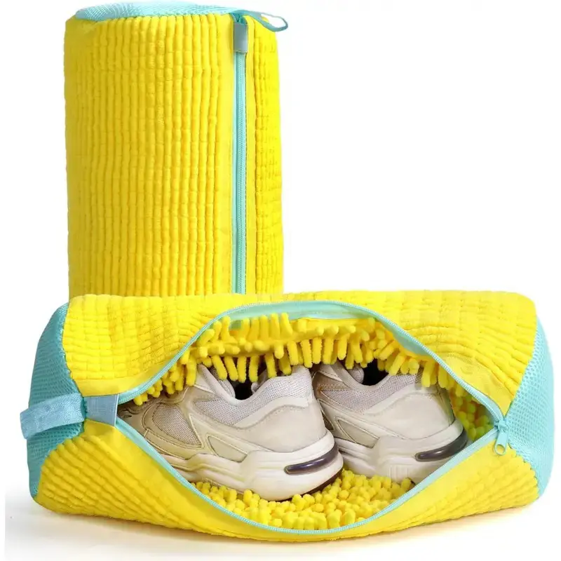 Shoe Washing Bag for Laundry, Reusable Shoe Cleaner Pouch with Scrubbing Lining, Protects Shoes in Washing Machine