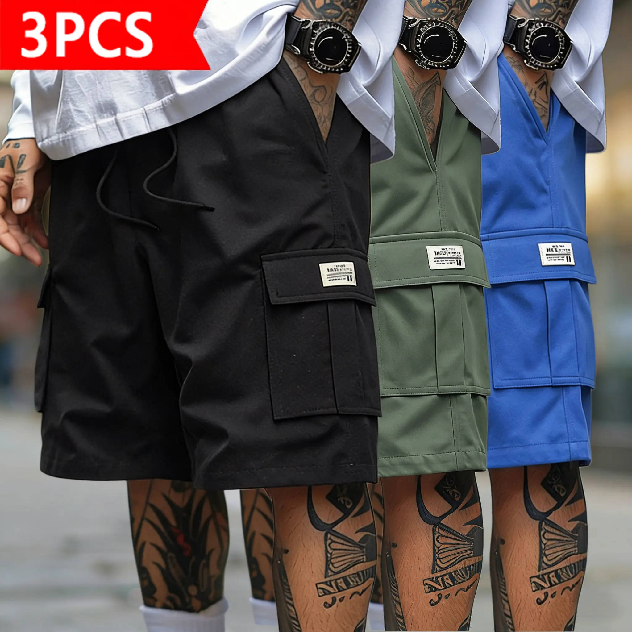 Black + Army Green + Blue