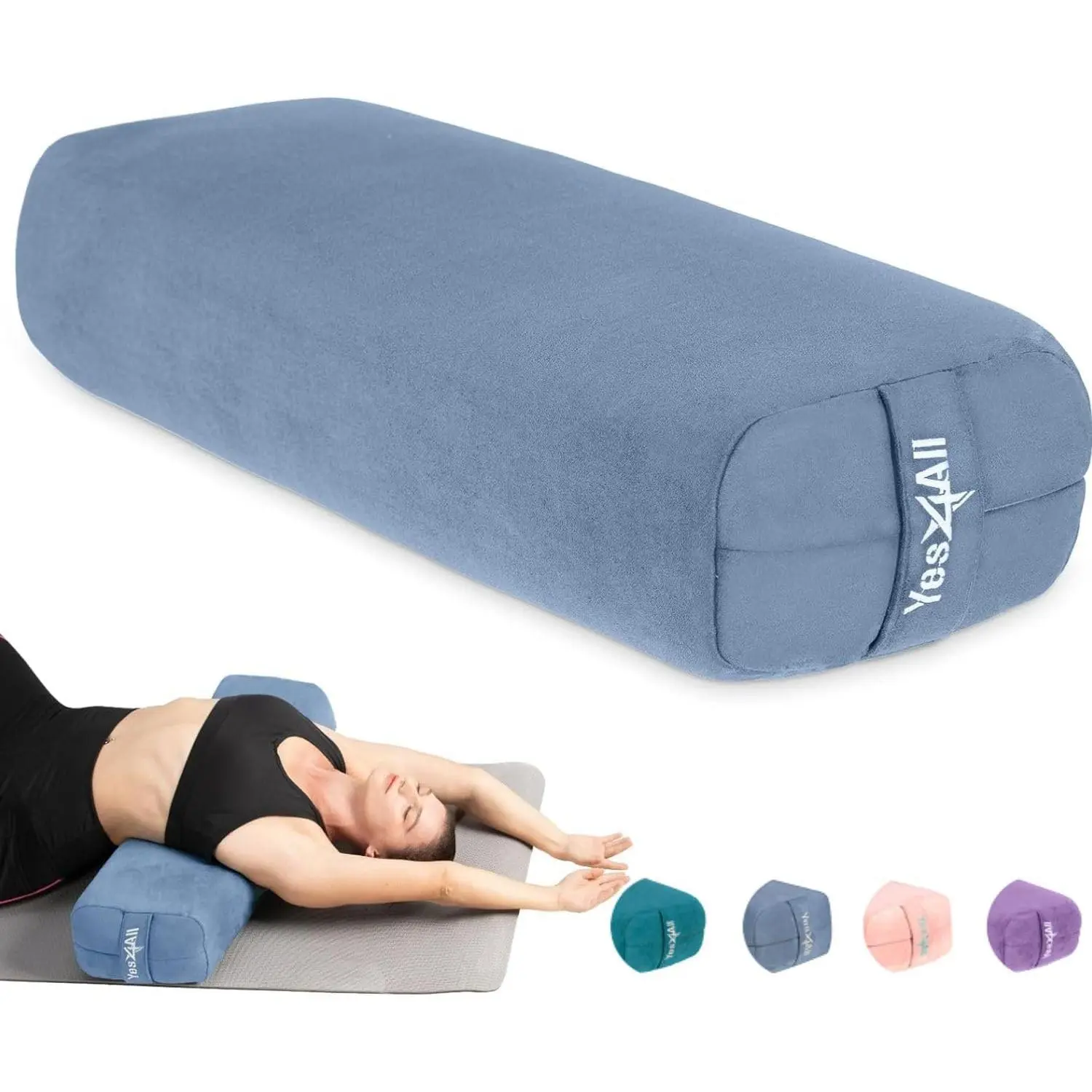 Triple-Layer Sponge Yoga Bolster Pillow for Restorative Yoga & Meditation - Versatile Yoga Support Pillow, Balance & Poses Modification