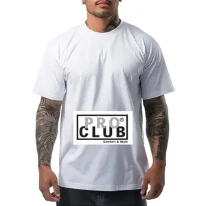 Pro Club Shirts Heavyweight Men's Proclub Short Sleeve T-Shirt heavy tees white tee Casual Crewneck Cotton Classic Menswear Top T Shirt Streetwear