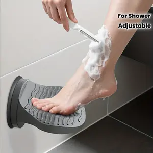 1PC Strong Suction Cup Shower Foot Rest Adjustable Shaving Leg Hair Removal Pedal Portable Bathroom Bathtub Travel Shaver Accessory No Tools Required Durable Plastic