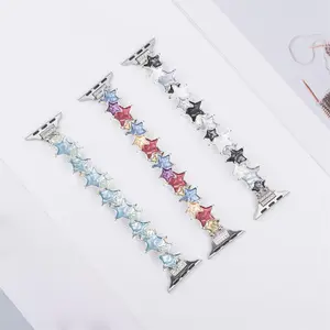 GIROUETTE Colorful Oil Painting Pentagram Shaped Watch Band, 1 Count Fashionable Watch Band for Women, Wearable Accessories Compatible with Apple Watch Series