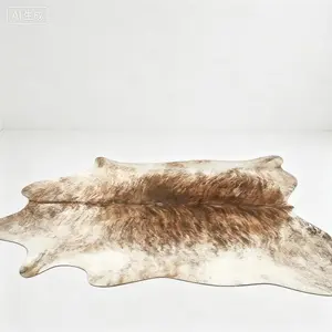 Western Decor Faux  Cowhide Rug, 3.6 x 2.3     Cow  Rug, Sturdy  Rugs for Wall Decor, Western Floor Carpet for Bedroom Living Room, Brownish