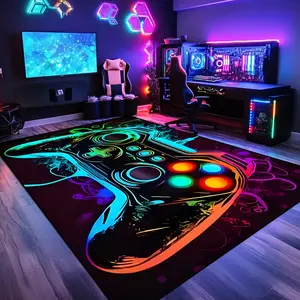 This neon-colored, game controller-shaped rug is easy to maintain and clean, machine washable, and suitable for all seasons. Ideal for living rooms, bedrooms, game rooms, hallways, balconies, and other home décor spaces.