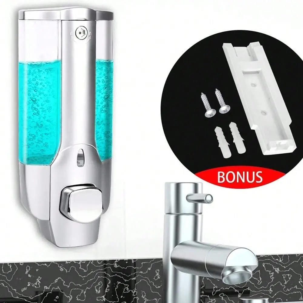 Classic Manual Wall-Mounted Kitchen Soap Dispenser, 350ML Capacity, Ideal for Shampoo, Body Wash, Hand Sanitizer, Commercial Use, Bathroom/kitchen/hotel, Soap Container, Soap Canister