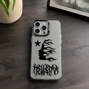 HellstarS Fashion Logo TPU Smartphone Casing - Soft, Shockproof, Drop-Resistant Scrub Back Cover with Protection for iPhone 11,12,13,14,15,16,17 Pro Max, Plus Devices - Phone Accessory, Mobile Electronics Accessories