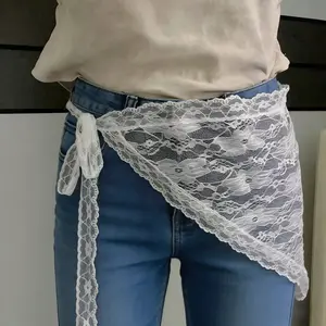 2025 HOT SALE! Y2K Women Lace Tulle Bandage Skirt Stacked Lace Half Skirt Layering Small Butt Curtain Flower Triangle Hair Scarf