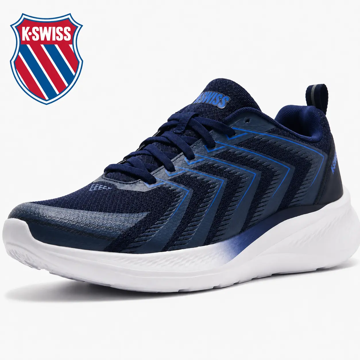 New K-Swiss Men's Mellow: Blue/Wht Lightweight Breathable Sneakers | Perfect for Daily Jogging, Gym & Casual Wear