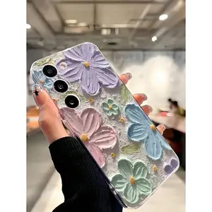 1pc Classic Vintage Floral Painting Phone Case, Transparent Soft Cover Protective Case Compatible With Samsung Galaxy A04e/12/A13/A14/A34/A50/A52/A53/A54/S21/S22/S23/S24/S25/S25 Ultra Waterproof Shockproof Anti-Fall Scratch Resistant