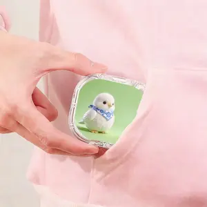 Blue White Pattern Scarf White Bird Printed Retainer Box, High Appearance Transparent Denture Box, Home Travel Universal Orthodontic Retainer Box, Wear Resistant Compression Resistant Dental Correction Box