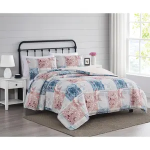 Cannon Textured Lotte Patchwork Fu/Qn 3pc DuvetCover Set