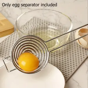 Long Handle Egg Separator, Creative Line Shape Egg Yolk Divider, Quick Egg Filter for Home Kitchen, 1pcs Essential Cooking Tool, Kitchen Gadgets