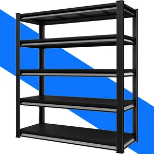 3000 LBS Storage Shelves, 5 Tier Garage Shelving, Heavy Duty Adjustable Garage Shelves, Utility Rack Shelf, Shelving for Warehouse, Basement, Kitchen, 17.7" D x 35.5" W x 72" H, Black