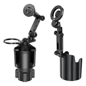 360° Rotation Car Cup Phone Holder for Car, Expander Adjustable Car Cup Holder Phone Mount Stand for Most Larger Bottles Drink For iPhone 17 16 15 14 13 12 11 Pro Max Plus Samsung S24 S23 S22 Series ALL Smartphone Cellphone