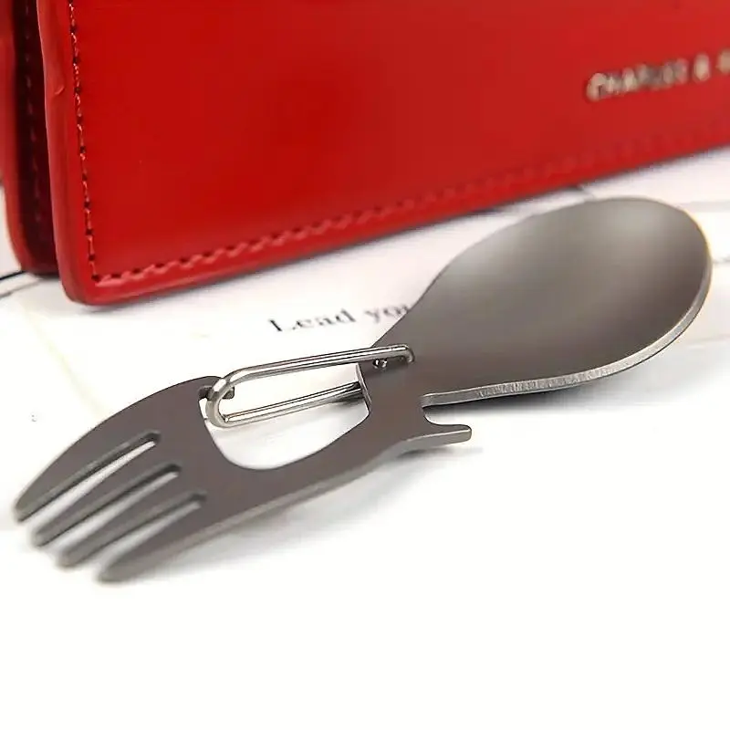 Outdoor Camping Picnic Stainless Steel Fork Spoon Set, Camping Supplies, Ultra-Lightweight Durable Cutlery, Perfect for Hiking & Travel Essentials
