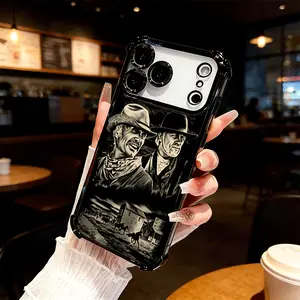 Lonesome Dove Cowboy Four Comer Ant-Fall Phone Case Transparent Electroplated Protective Cover for iPhone 17 16 Pro Max 15 Air Plus 14 13 12 11E