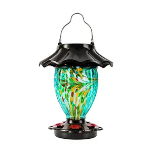 Solar Powered Color Changing Hummingbird Feeder for Outdoors Hanging,  32 Fl.Oz