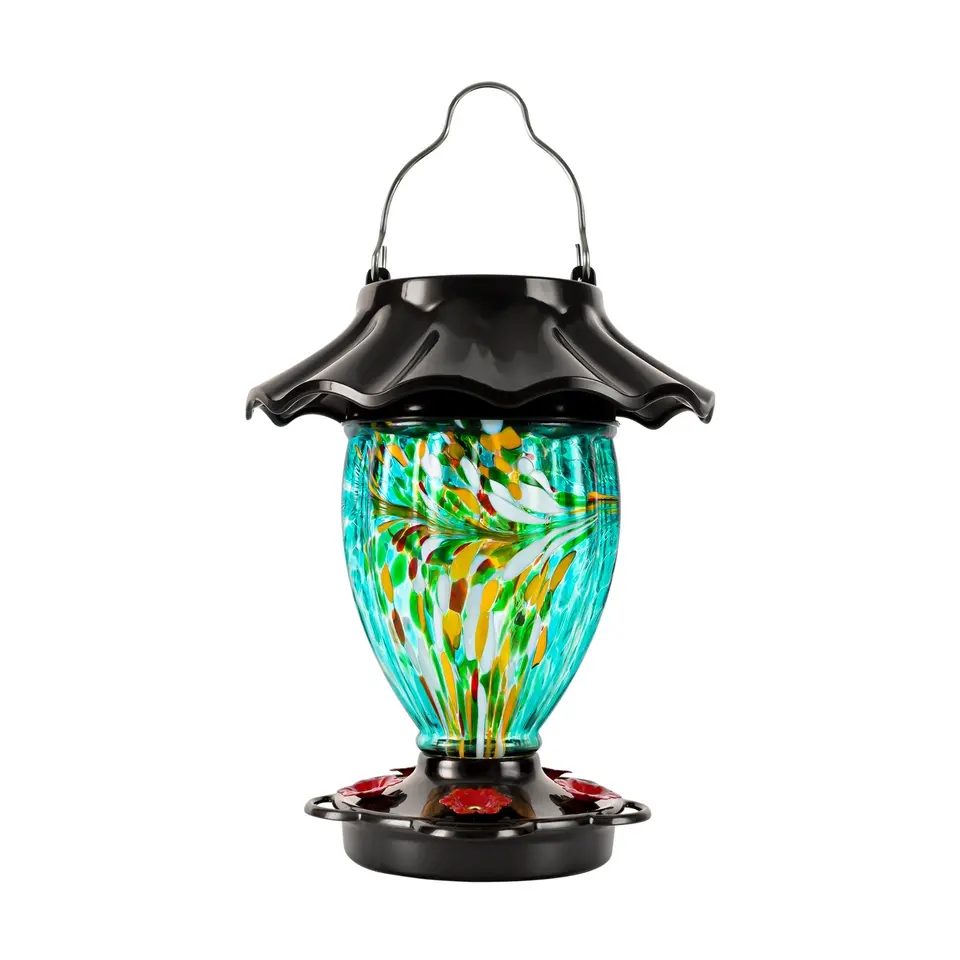 Solar Powered Color Changing Hummingbird Feeder for Outdoors Hanging,  32 Fl.Oz