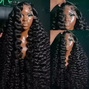 40 42 Inch Loose Deep Wave 13x6 HD Lace Frontal Wig Human Hair Brazilian Loose Deep Waves Curly Wigs Lace Front Wigs For Women