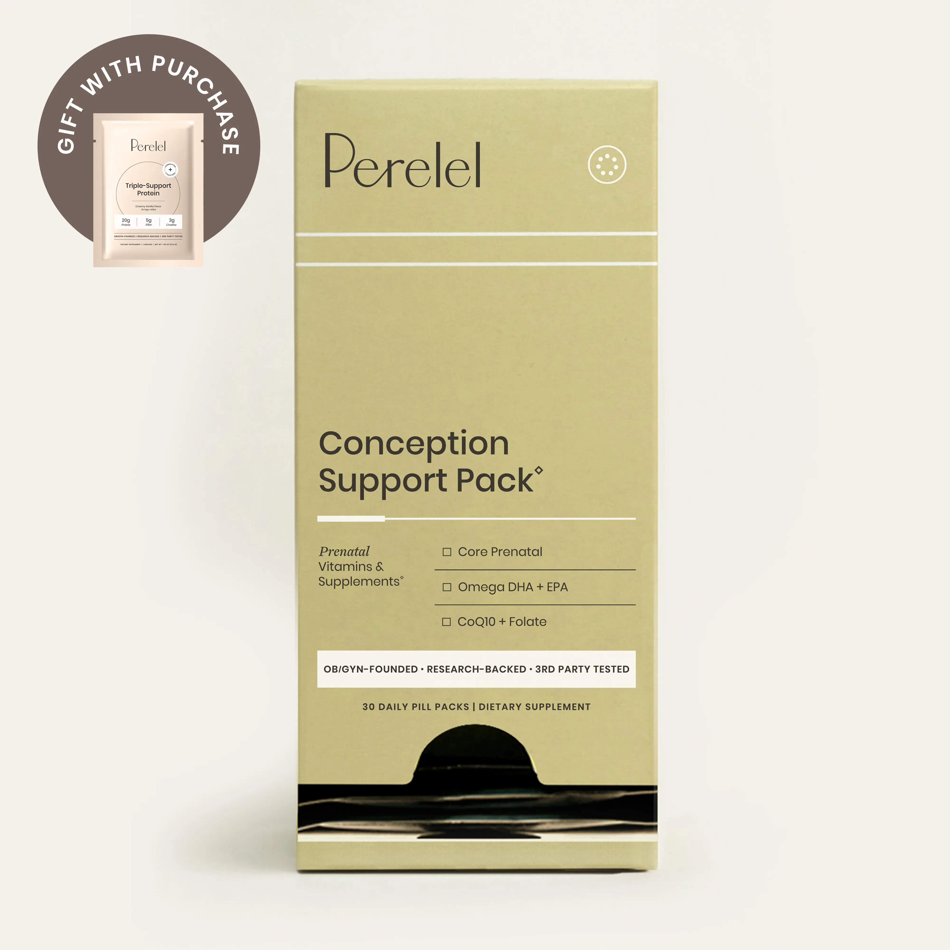 Perelel Conception Support Pack, Gift with Purchase, Multivitamin Supplement with Vitamin Antioxidant for Fertility Support