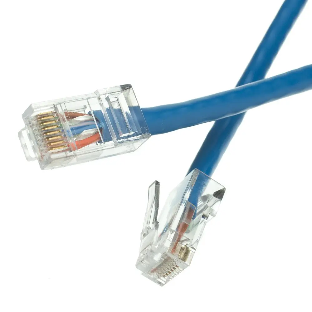 Cat6 Blue Ethernet Patch Cable Bootless 10 foot