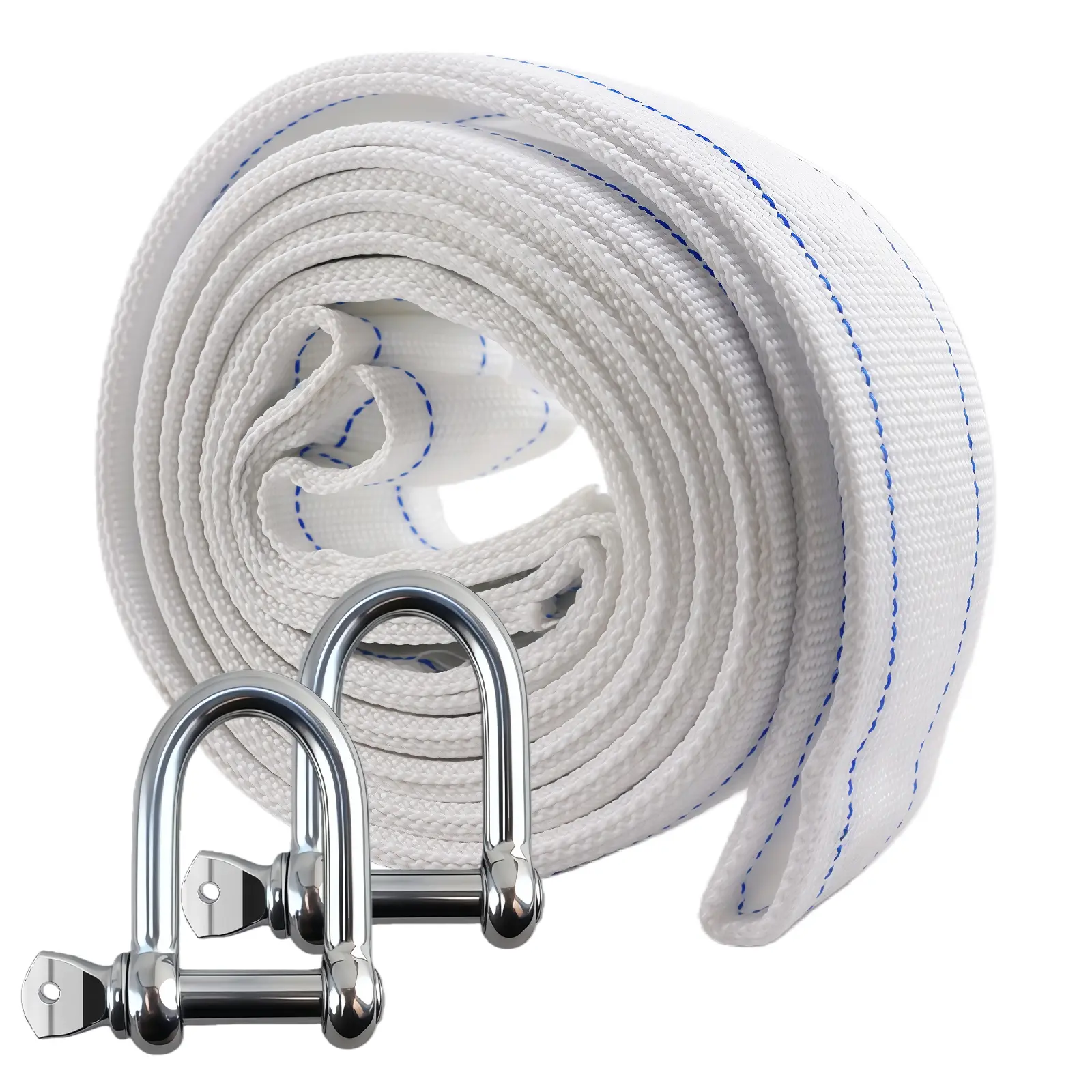 Heavy Duty Tow Strap Recovery Kit 20000LBS Break Strength + 2pcs D Ring Shackles + Storage Bag - Truck SUV ATV Off Road Towing Strap Kit