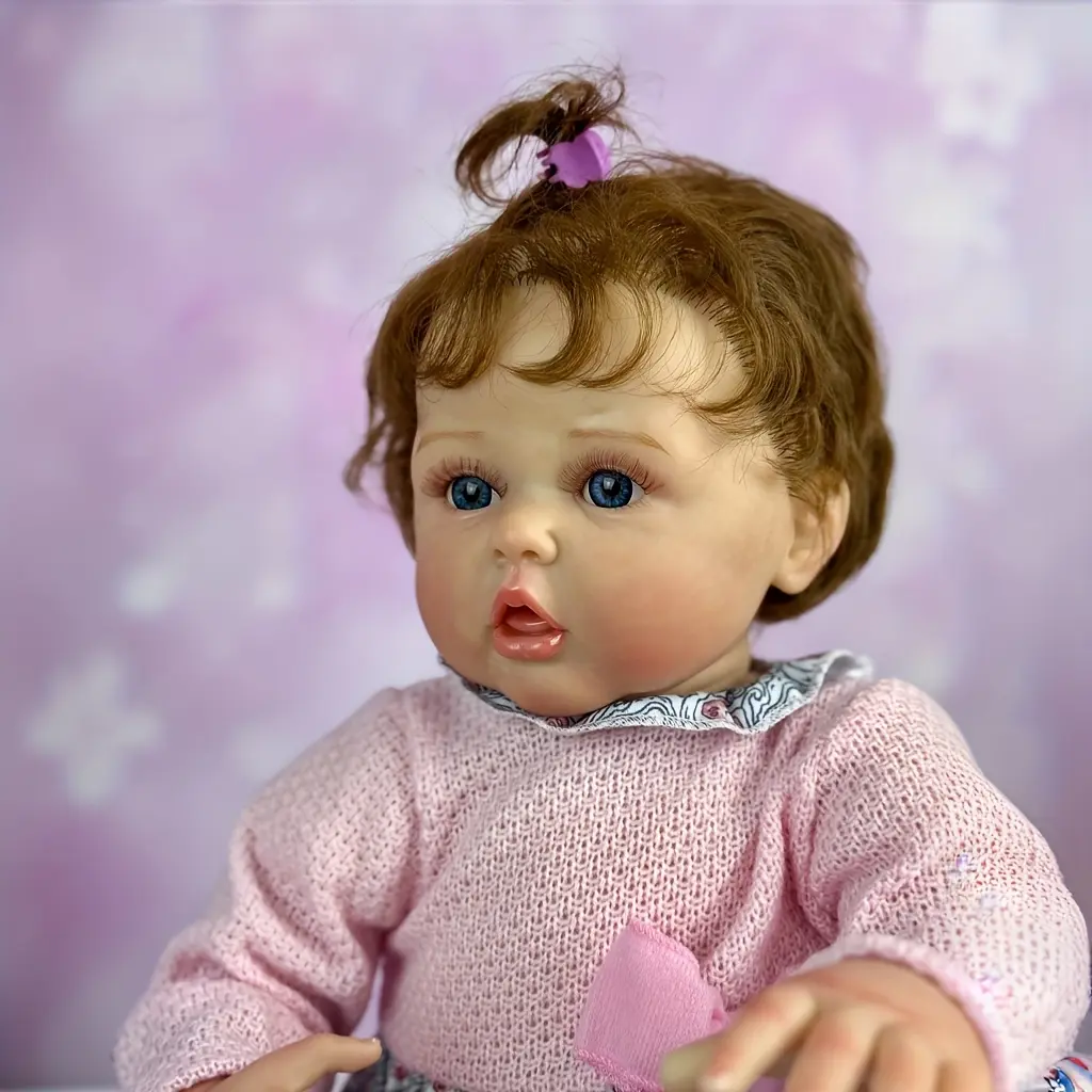 BZDOLL 24" Realistic Baby Doll Girl with 3D-Painted Beige & Veins - Handmade Soft Vinyl Newborn Doll, Lifelike Female, 24-Inch Collectible Doll with Expressive Eyes & Hair, Dolls, Fashion Doll, Doll House, Fashion Dolls, Articulated Doll, Dolls House