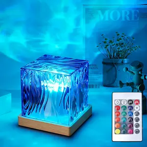 Ocean Wave Projector Light Midnight Aura Lamp,16-color Changing LED Water Ripple Aurora Projector Night Light,Decorative Modern Night Lights, Home Decor, Gift