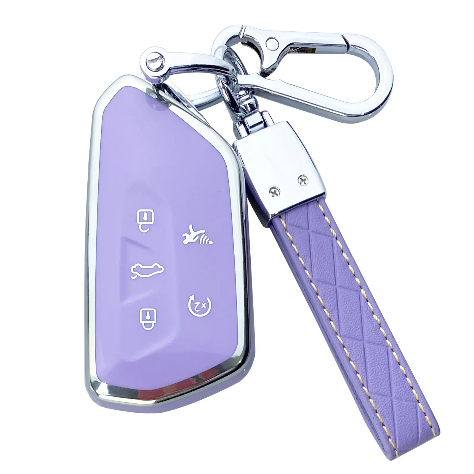 Car Key Fob Cover Case - Soft TPU, Signal Safe, Full Enclosure Key Fob Shell for VW Golf 8, ID.3, ID.4, MK4, Tarraco, Ateca & Skoda Octavia, Lightweight Automotive Car Interior Accessory