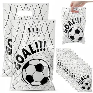 10/30/50pcs-soccer party gift bags, soccer party candy bags, plastic soccer gift bags, Party Favors Assortment, Party Favor Packs, suitable for children and teenagers, team sports events, birthday parties, baby shower party