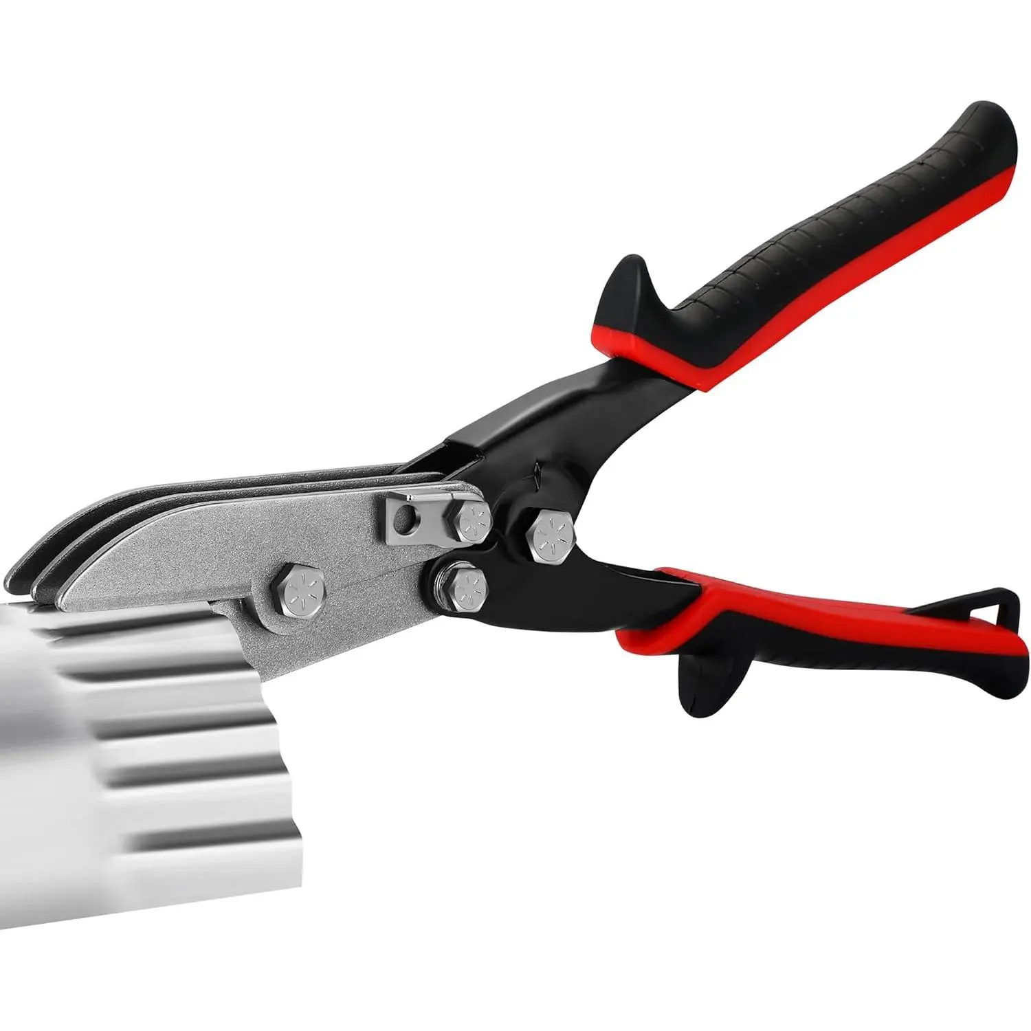 5-Blade Hand Crimper with Safety Lock & Spring Loaded Crimping Head, 10.5in HVAC Ductwork Tool for Ductwork Jobs, 45# Steel Alloy Plate & A3 Sheet Compatible with 22-28 Gauge Stainless Steel Metal Pipe Downspout Work